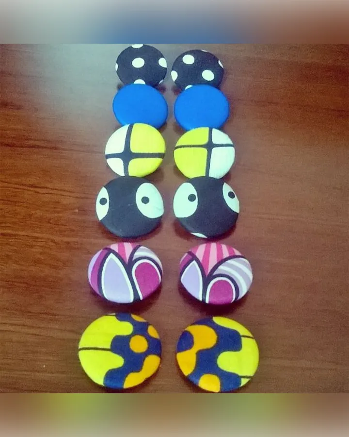 Kitenge button earrings
